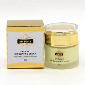 - Crème 5D Gluta: Unifie le teint,  protège du soleil